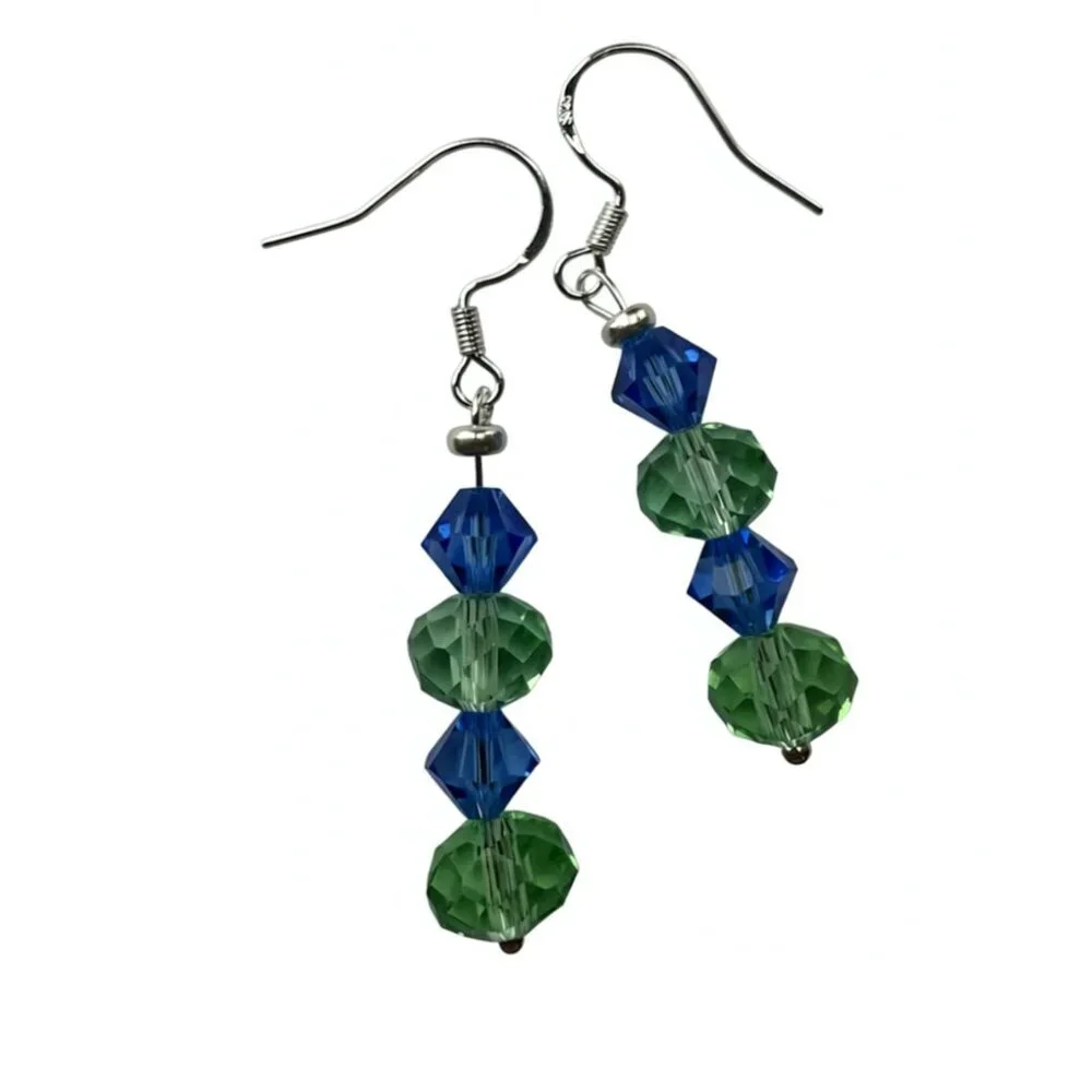 Swarovski Crystal Beaded Dangle Earrings NWT
